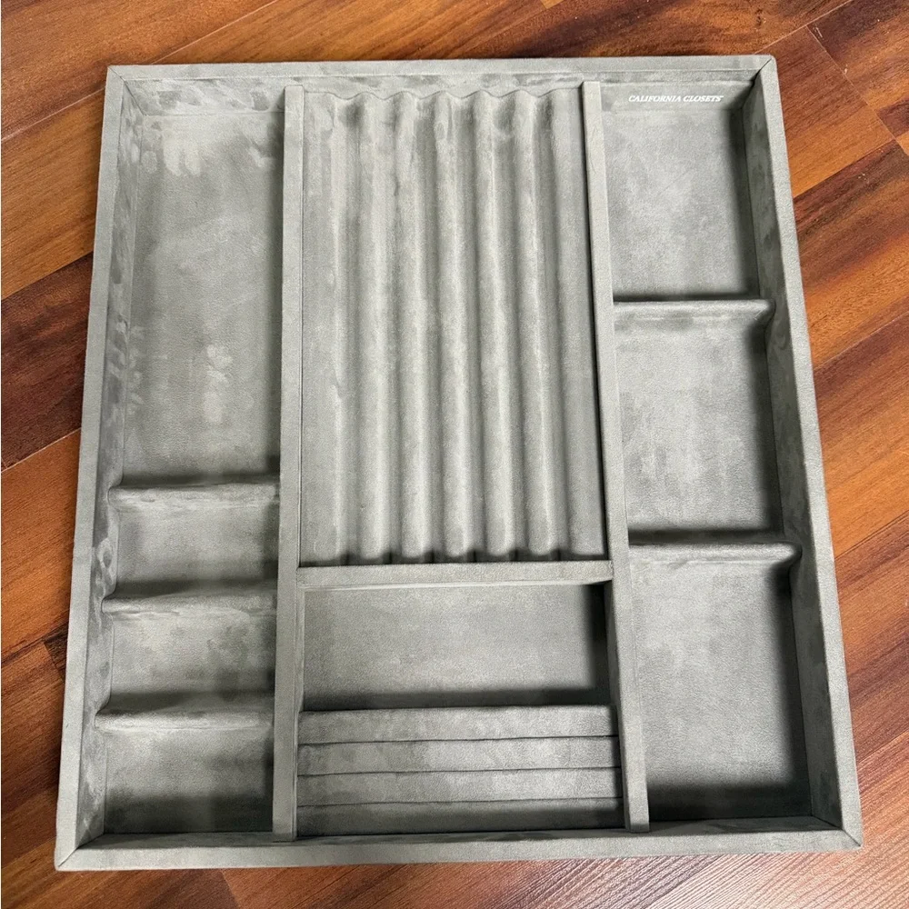 California Closet Jewelry Suede Gray Drawer Organizer Liner